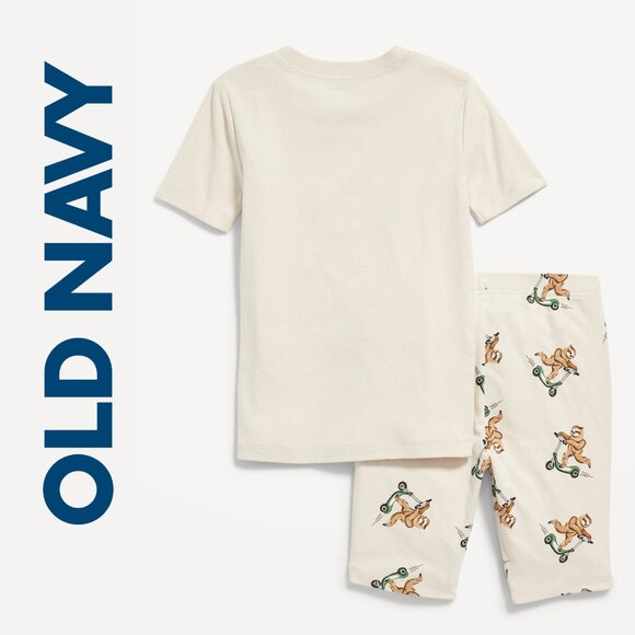 Gender-Neutral Snug-Fit Graphic Top & Short Pajamas Set for Kids XL (12) - Picture 2 of 4